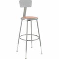 Interion By Global Industrial Interion Steel Shop Stool w/Backrest and Hardboard Seat  Adjustable Height 25-33, GRY, 2PK 244871